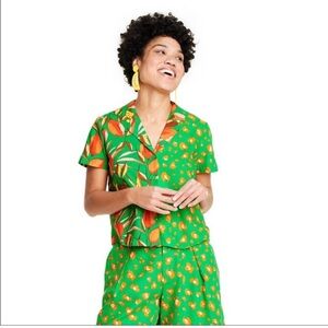 Tabitha Brown for Target Mixed-Print Shirt & Shorts Set - Size M